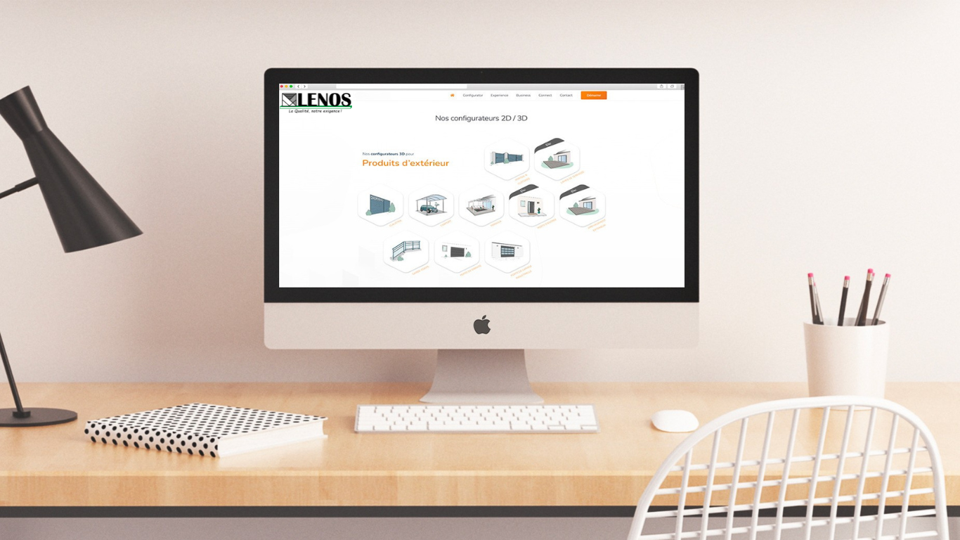 Visualisation du configurateur LENOS sur ordinateur - création de clôture aluminium sur mesure